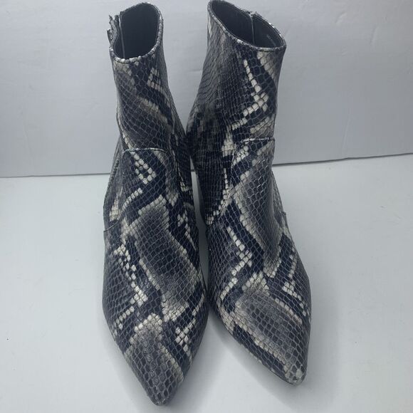 All Saints Aster Gray Snake Print Leather Western Ankle Boots Women’s SZ 36/5.5 - Picture 5 of 12